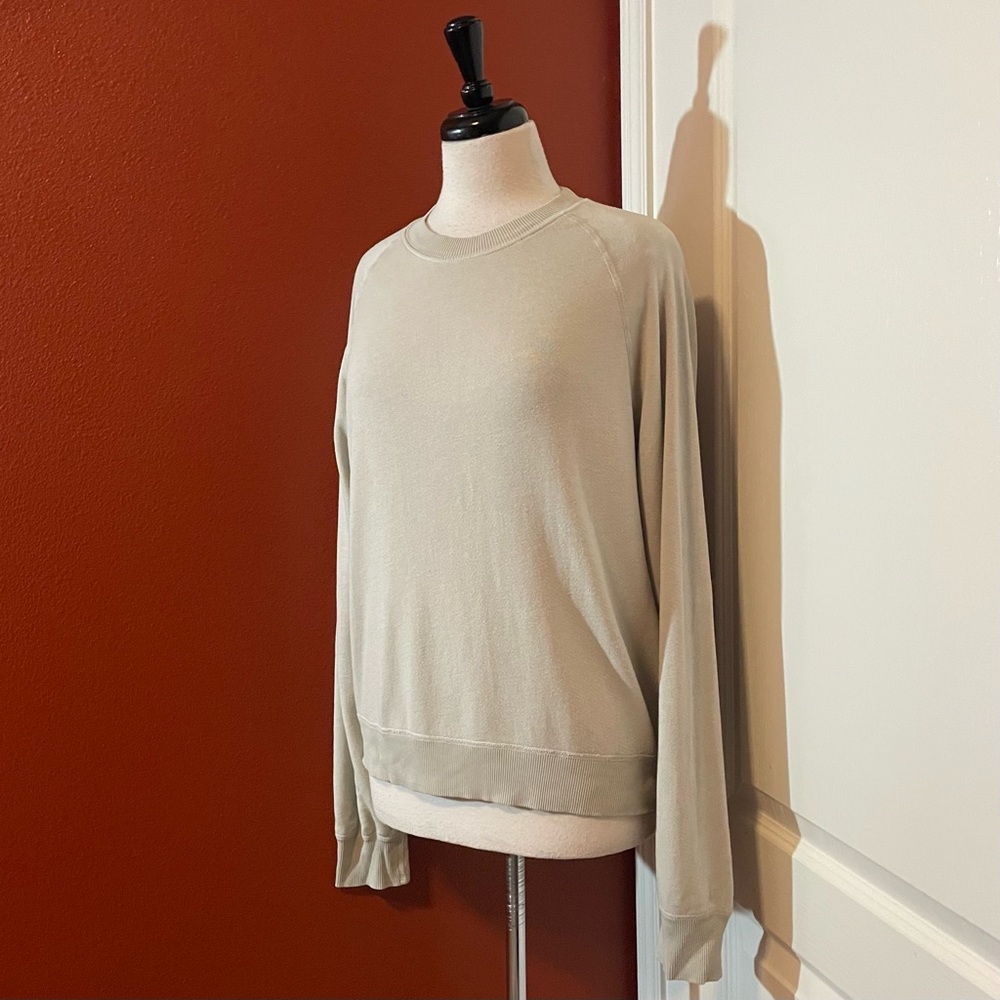 John Elliott Women’s Classic Lightweight Raglan Cotton Blend Crewneck Sweater